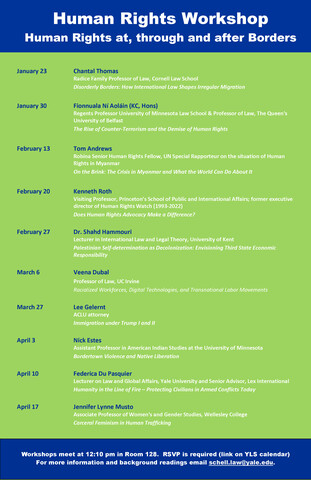 Human Rights Workshop poster Spring 2025
