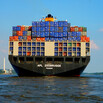full container ship on the water